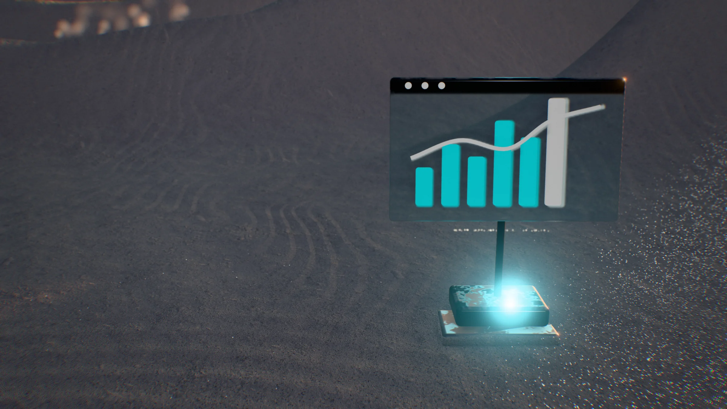 The saas applications monument at dusk in the Innova8 dunes