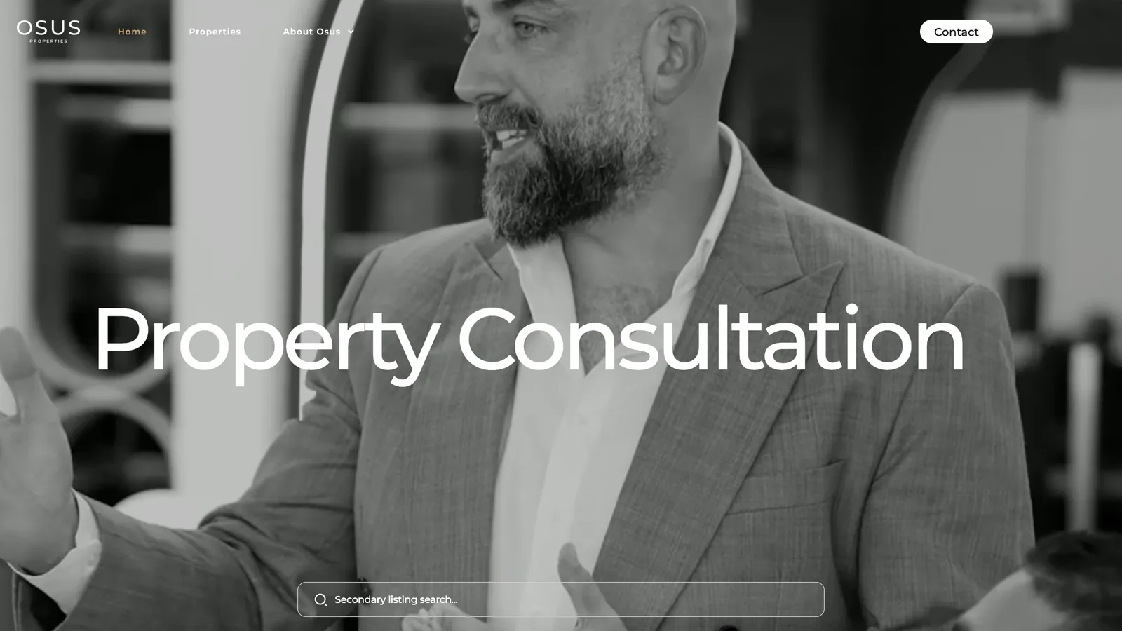 OSUS Properties, website for a dubai real estate advisory
