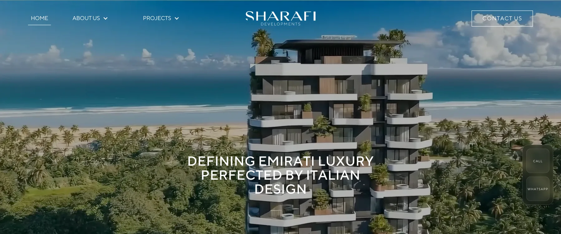 Sharafi Development, website for a luxury dubai developer